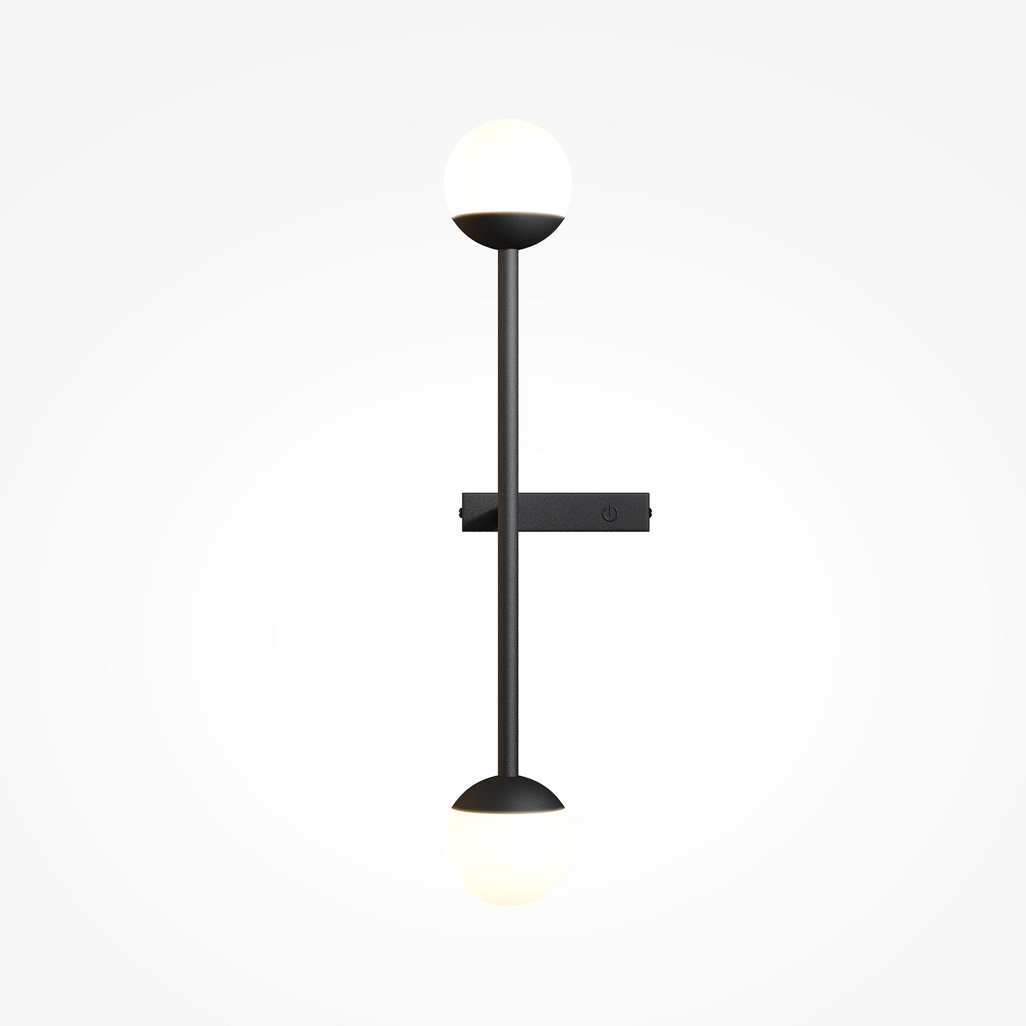 Touch Lampada da parete a 2 luci Vetro Nero 1