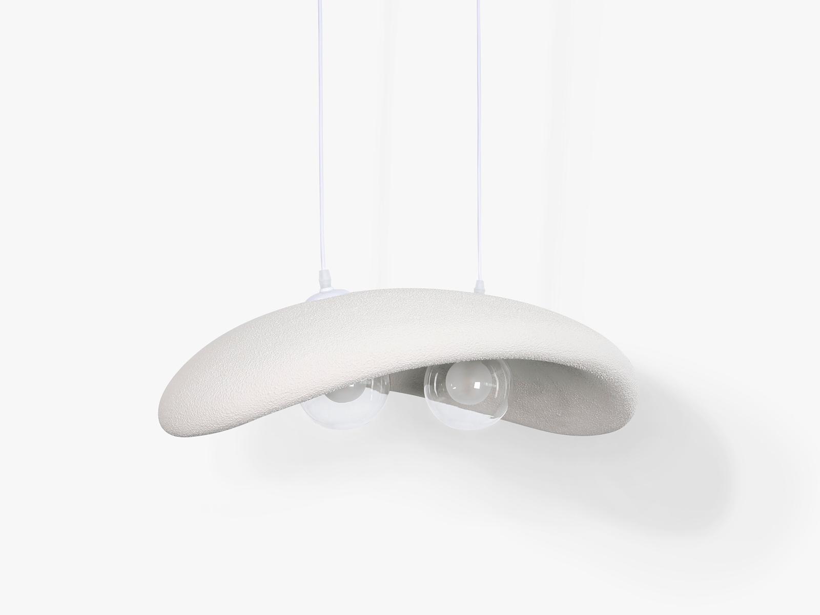 Rut Lampada a sospensione in tessuto bianco 66x50x20 cm 0