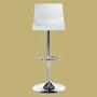 Bar stool Falkland White Chrome shiny single chair 1