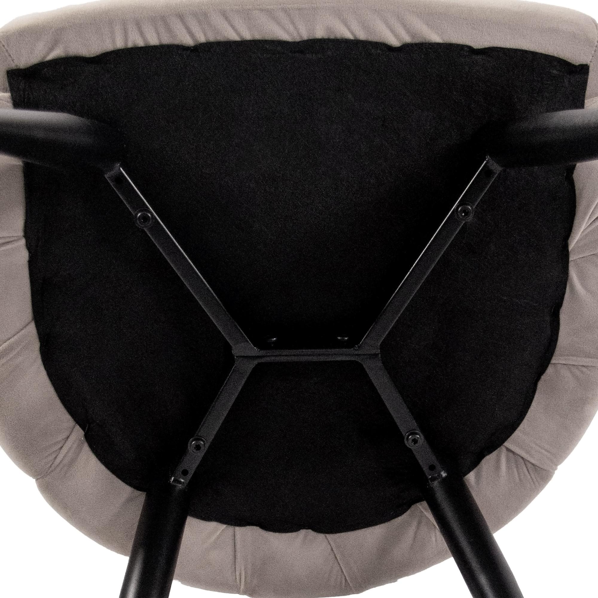 SCALLORE Dining chair in shell shape velvet grey 5