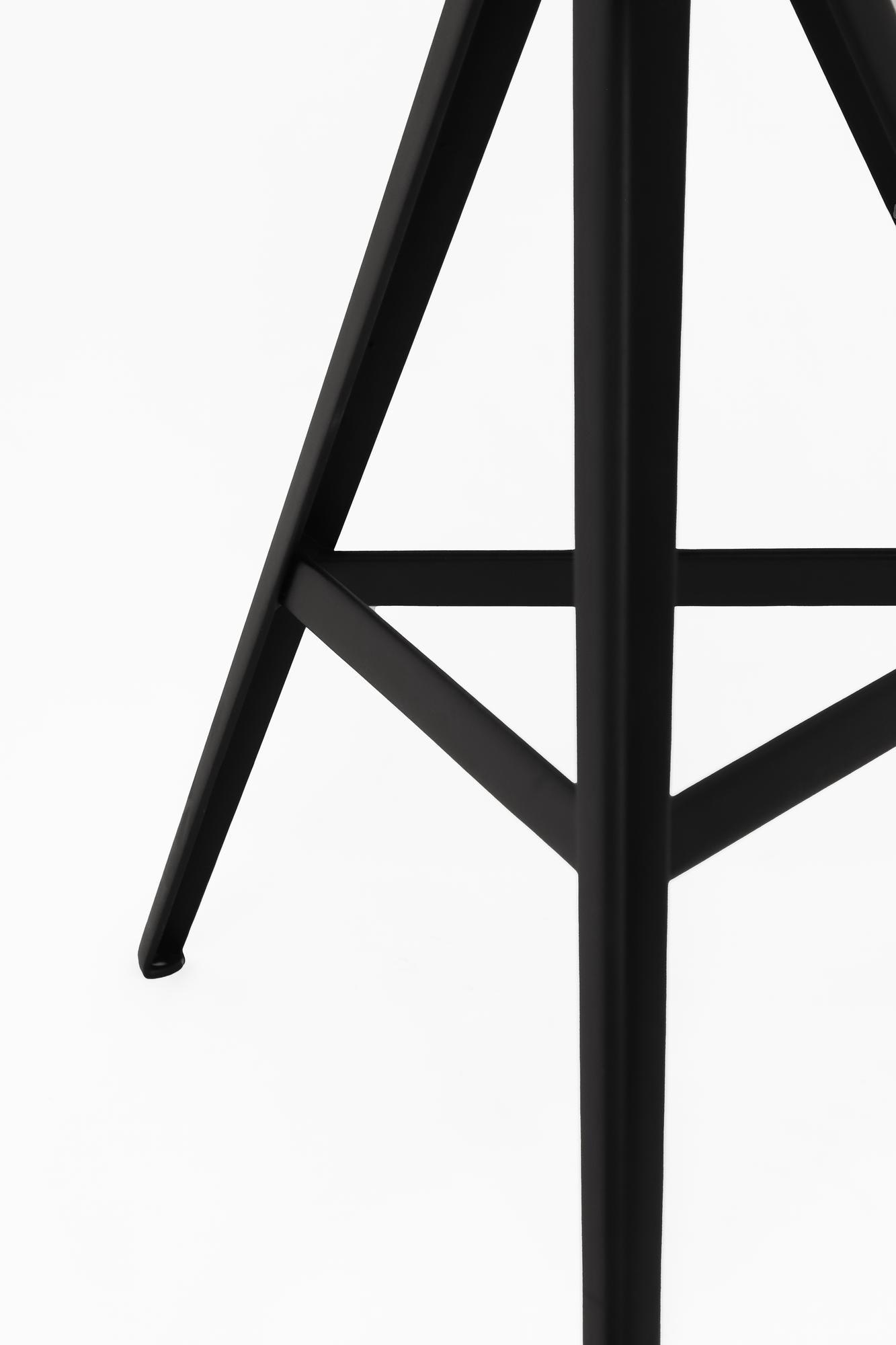 Kuky Basso Nero Sgabello Metallo Legno Nero 2