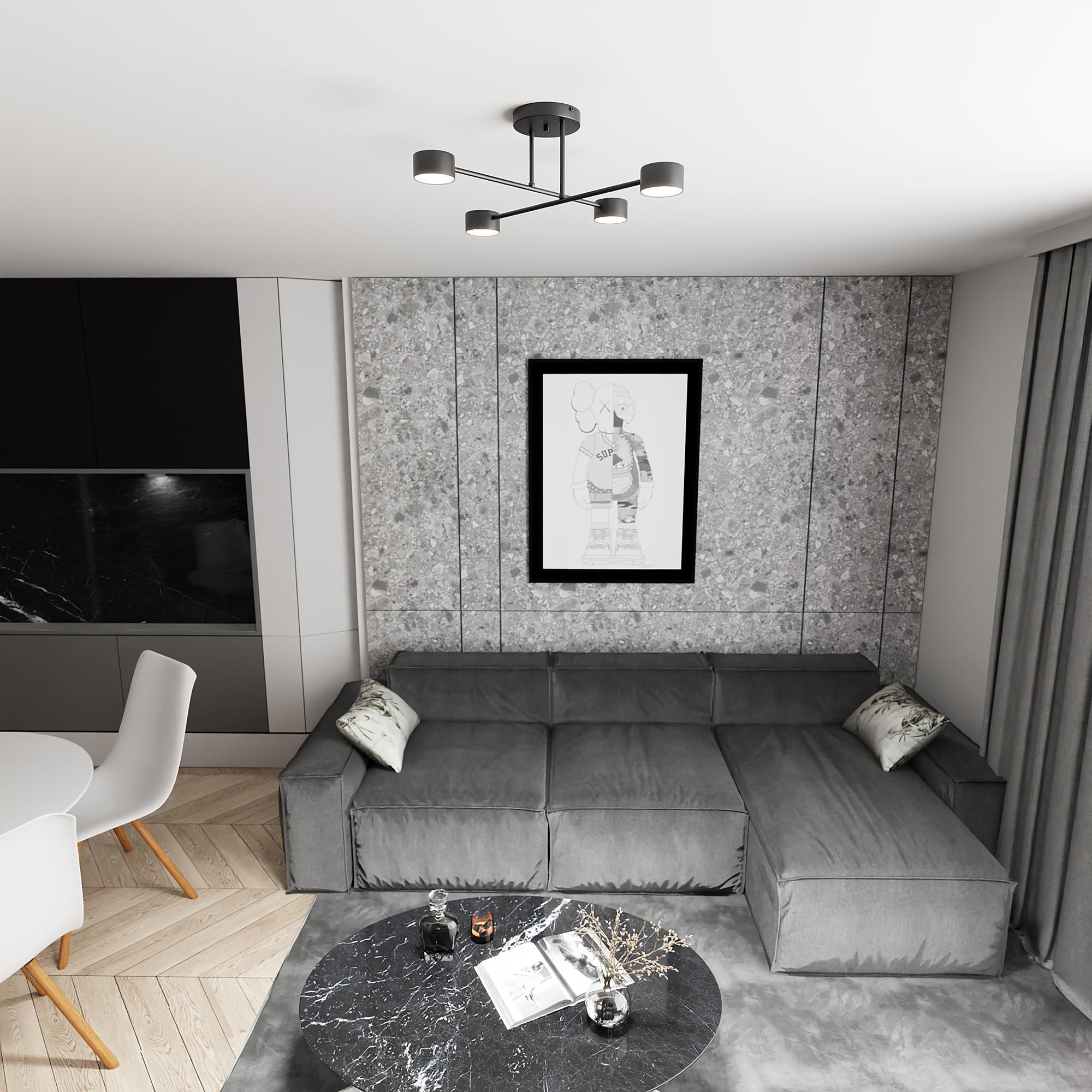 Halo Deckenleuchte 4-flammig Stahl Schwarz  4