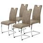 La Paz Freischwinger  4er-Set Microfaser Stahl Taupe 1