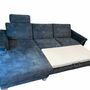 Schlafsofa mit Bettkasten Samt Blau 1