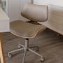Office swivel chair DICMO Chenille Iron Beige 2
