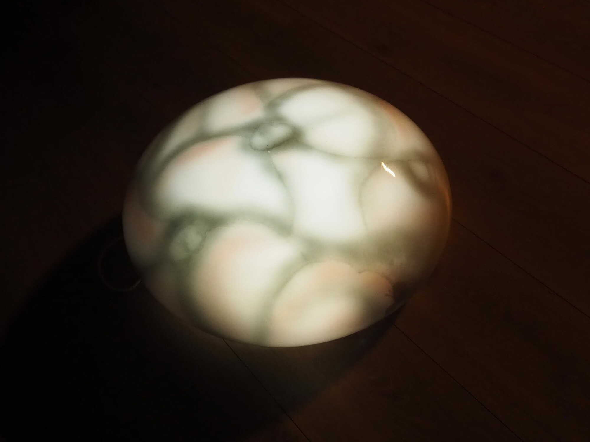Vintage Pendant Lamp Glass White 1970s 9