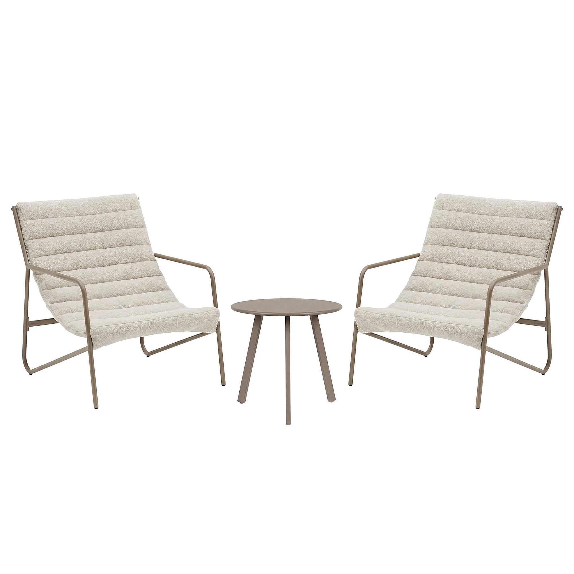 Wink Balcony Set 3-piece Steel Bouclé Beige 3