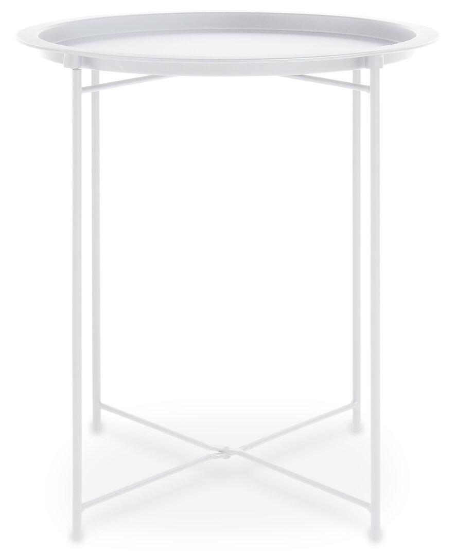 Steel Round Side Table Metal White 0
