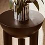 Walsa Round Column Detail Side Table Mango Wood Black 5