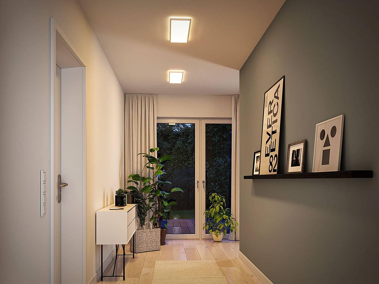 Atria Shine Panel LED-Deckenleuchte Aluminium Weiß 2