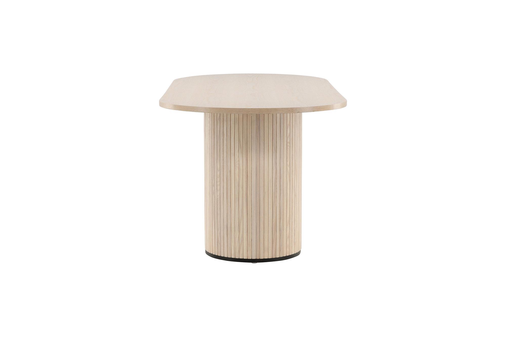 Bianca Oval Dining table Whitewash Veneer 6