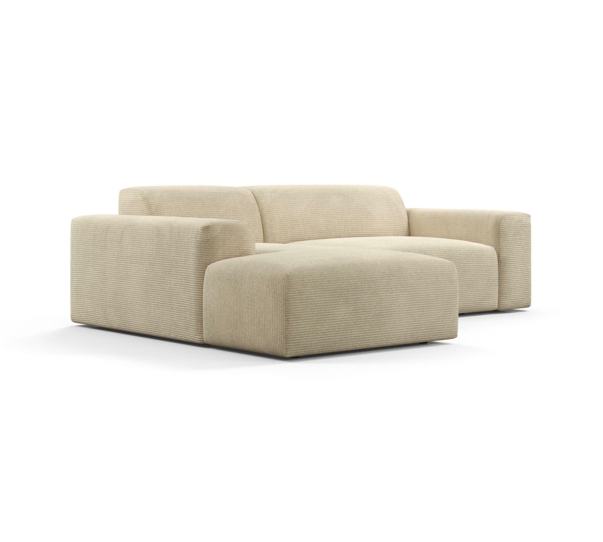 2-Sitzer Karen Récamiere Links Cord Samt Creme 4