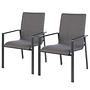 2x Gartenstuhl Kasama Webstoff Aluminium Grau 0