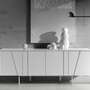 Sideboard Holz Metall Weiß 0