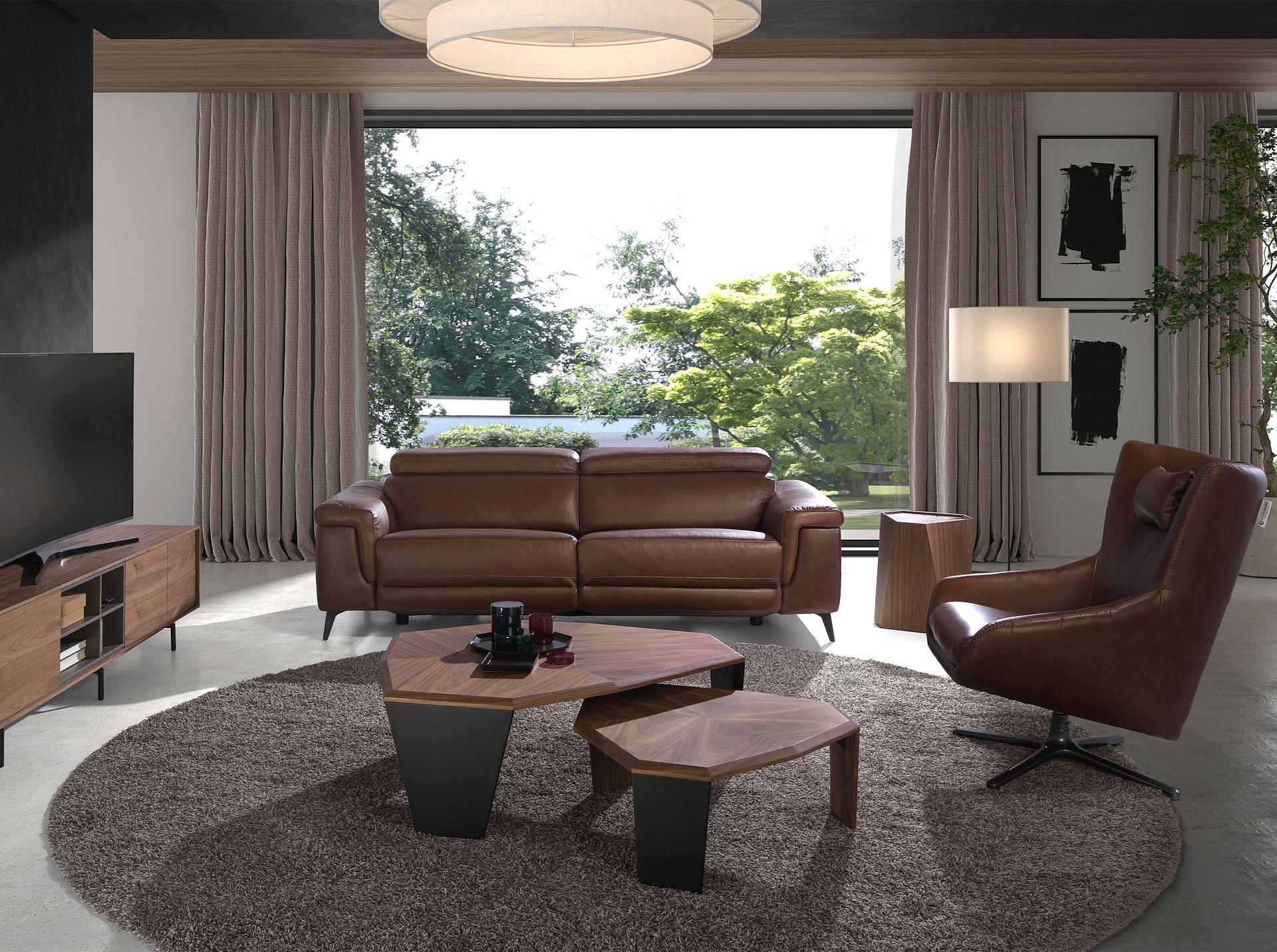 Abstrakter Couchtisch Nussbaum 3