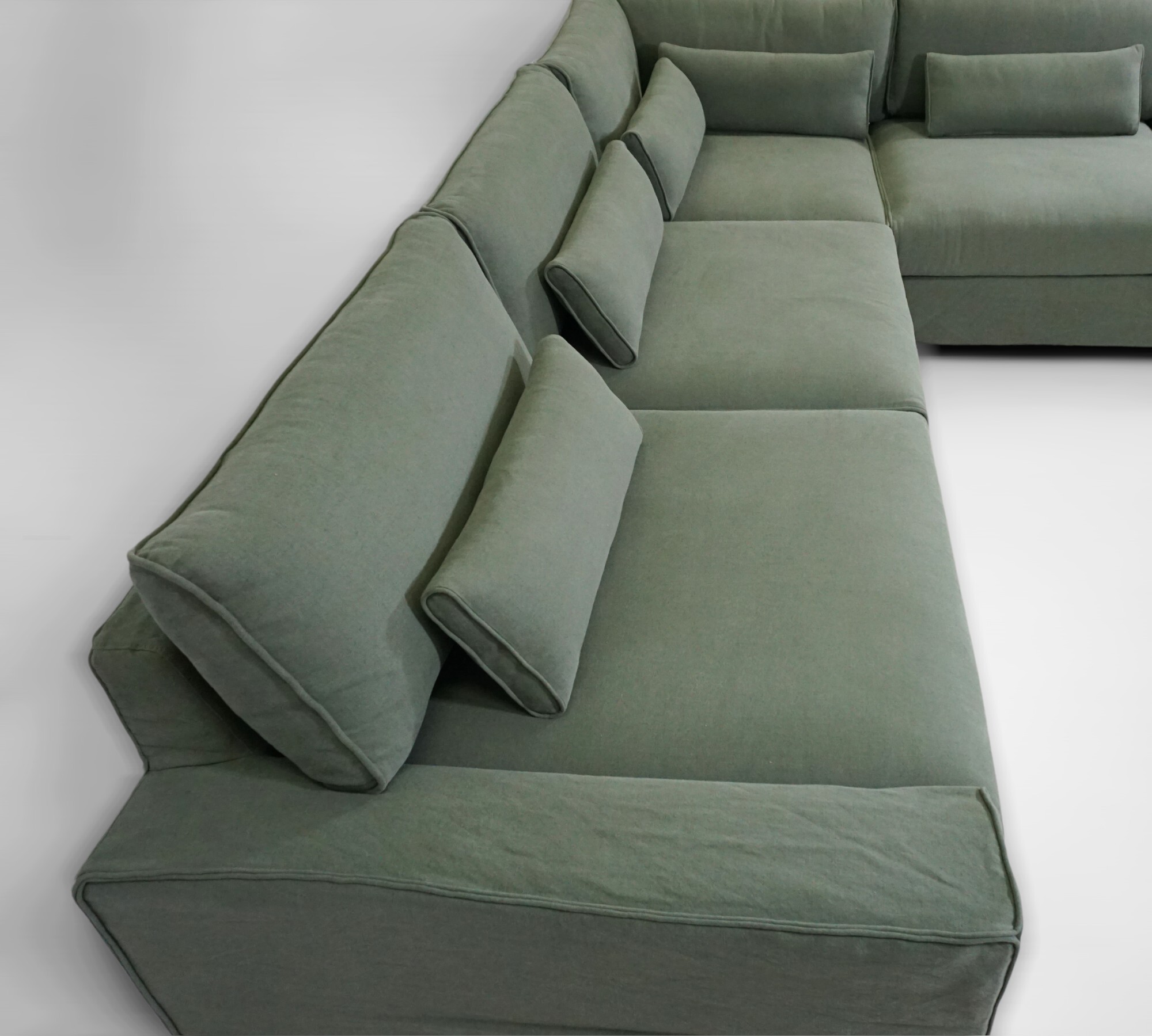 Trent Ecksofa Baumwolle-Leinenstoff Olivfarben 4