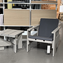 Set Crate Lounge Chair + Crate Low Table Holz Grau 1