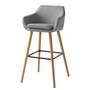 2x Barstuhl Textil Holz Grau 2