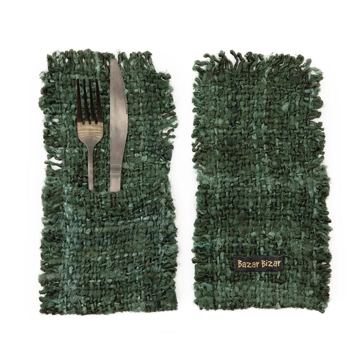 4x Oh My Gee Cutlery Holder Forest Green 3