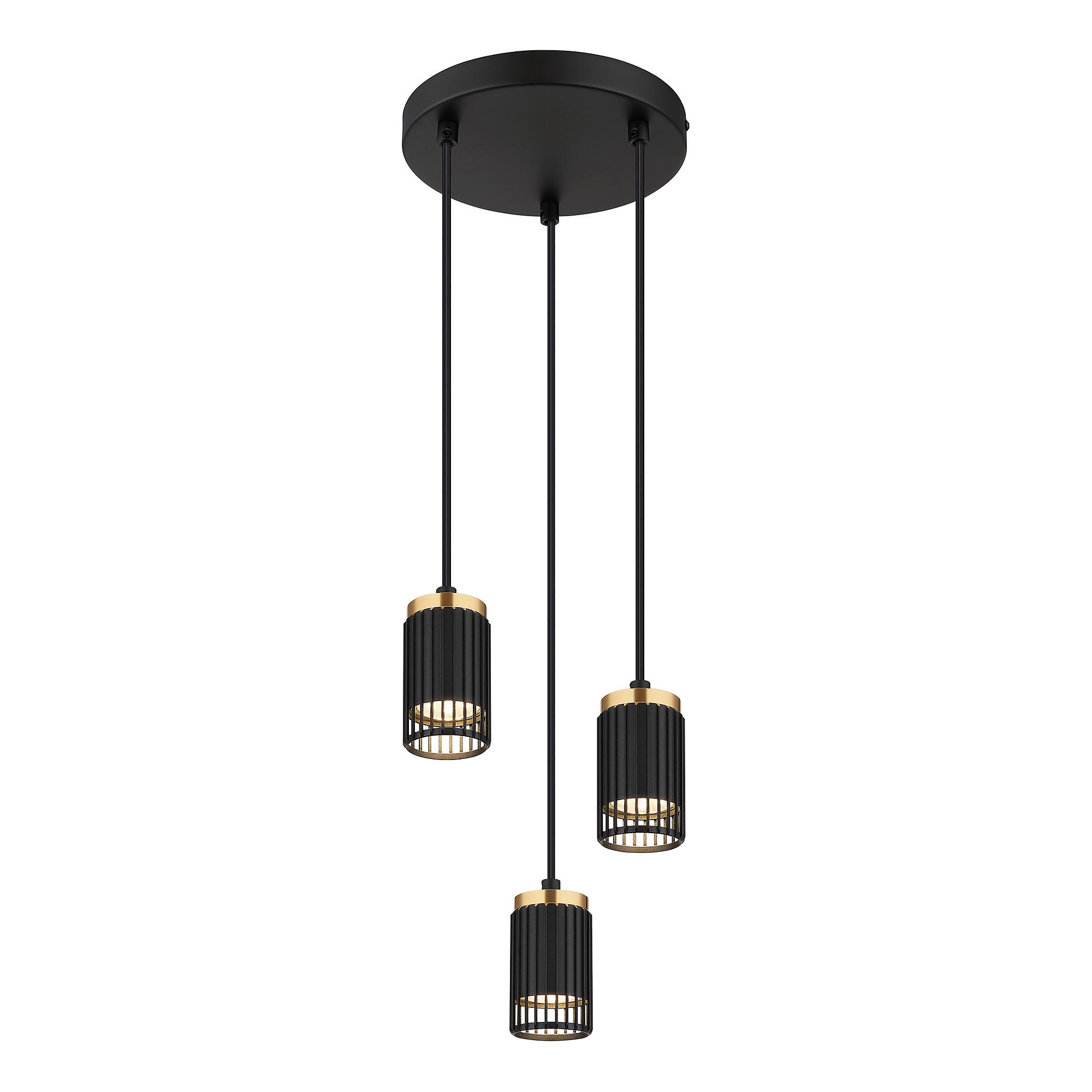 Pendelleuchte Korben Typ A Eisen 3-flammig Schwarz 3