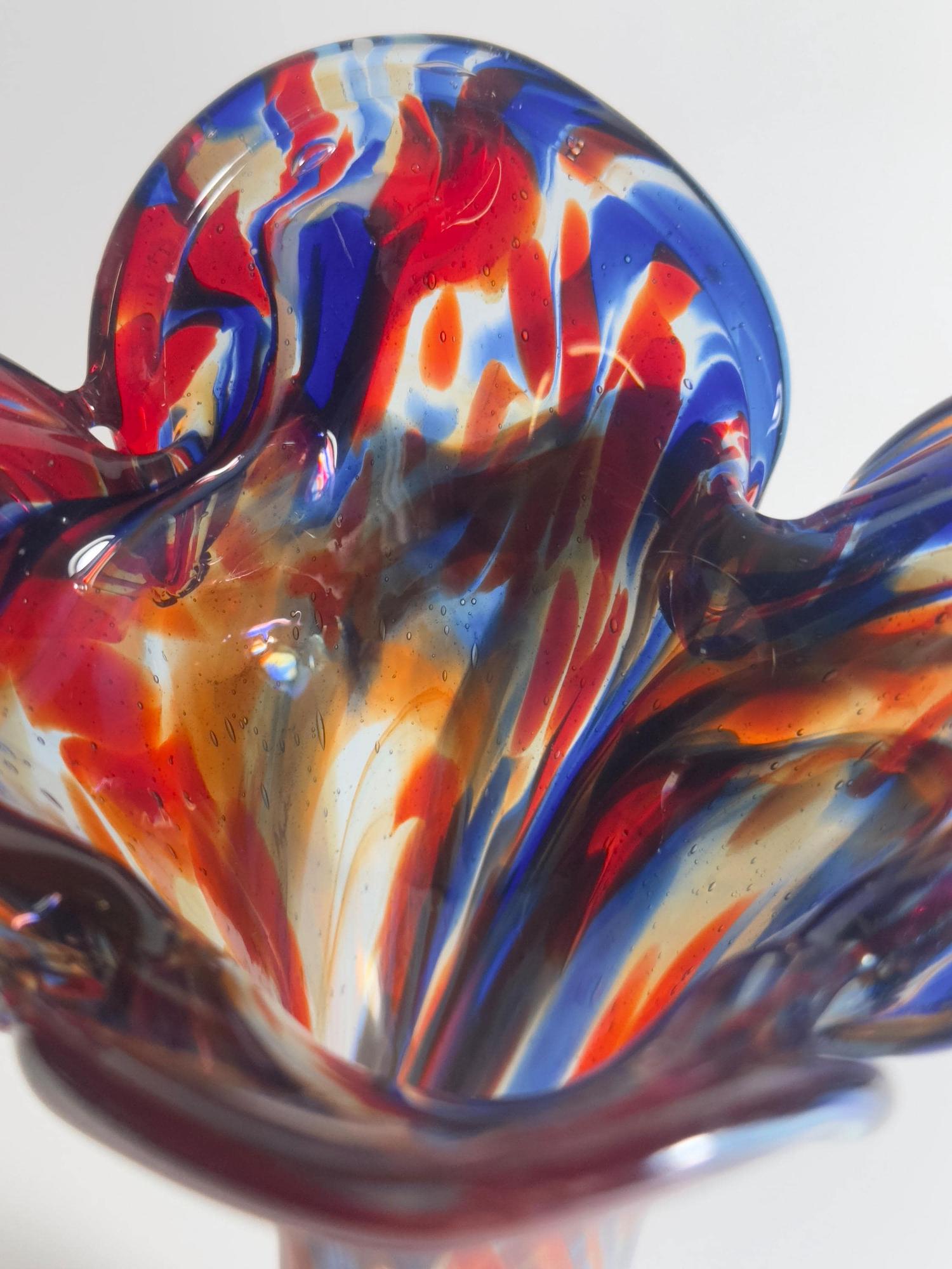 Vaso Vintage Vetro di Murano Multicolore Anni '70 5
