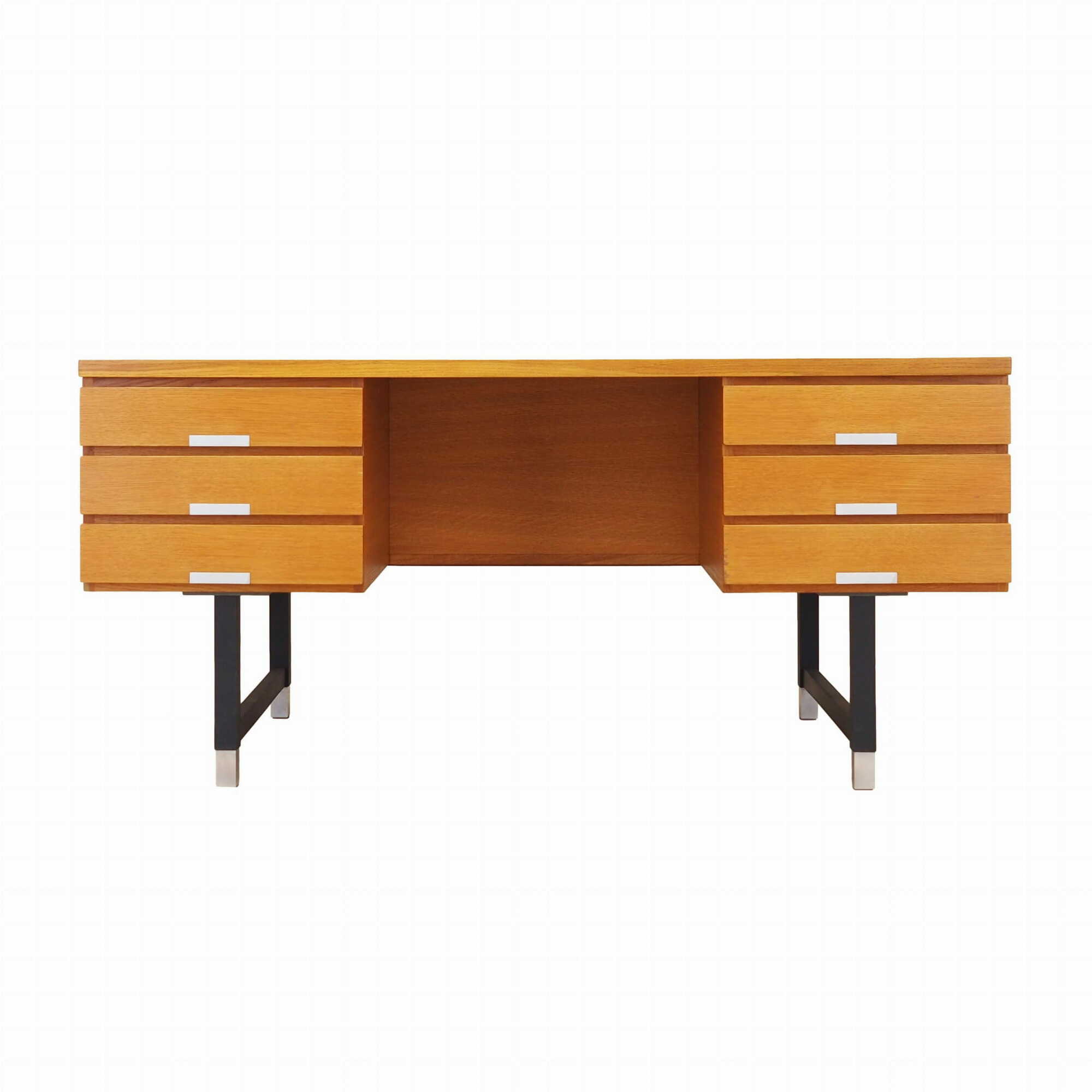 Vintage Schreibtisch Eschenholz 1970er Jahre 0