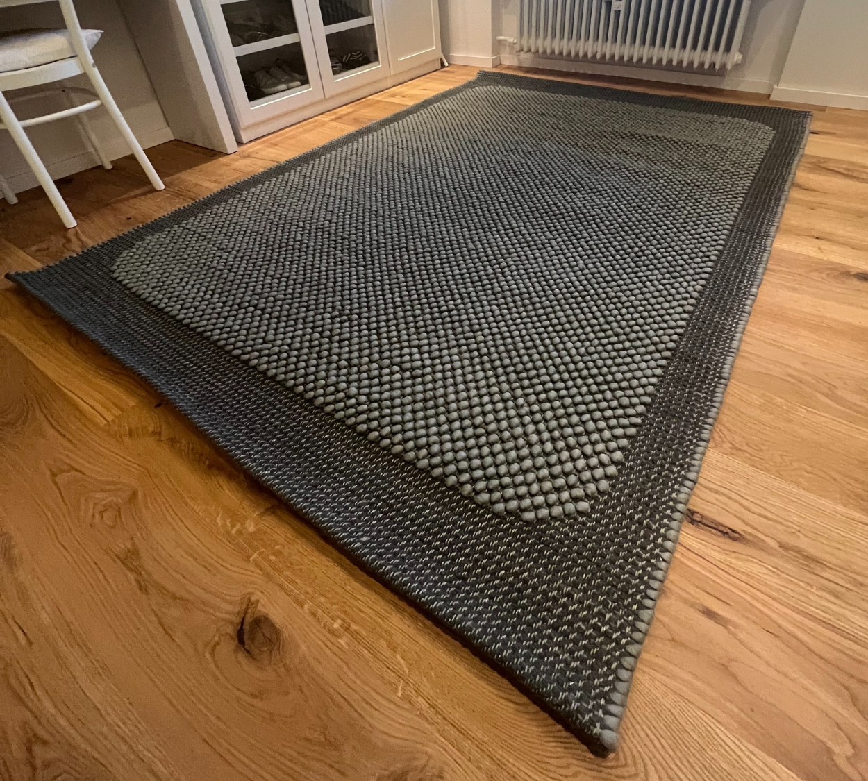 Pebble Teppich Wolle Jute Dark Grey 240 x 170 cm 0