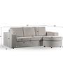 Sofa 3-Sitzer Chaiselongue Rechts Links Stoff Beige 3