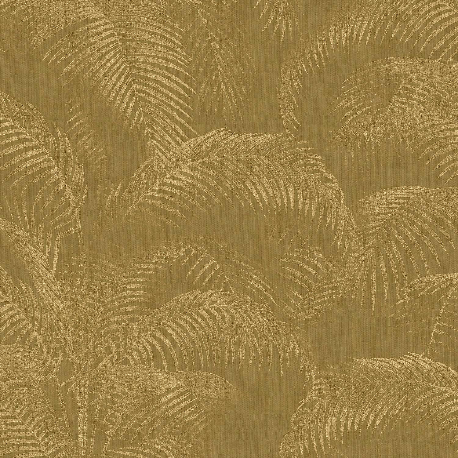 Vliestapete Palmen 10 m x 52 cm Gelb 1