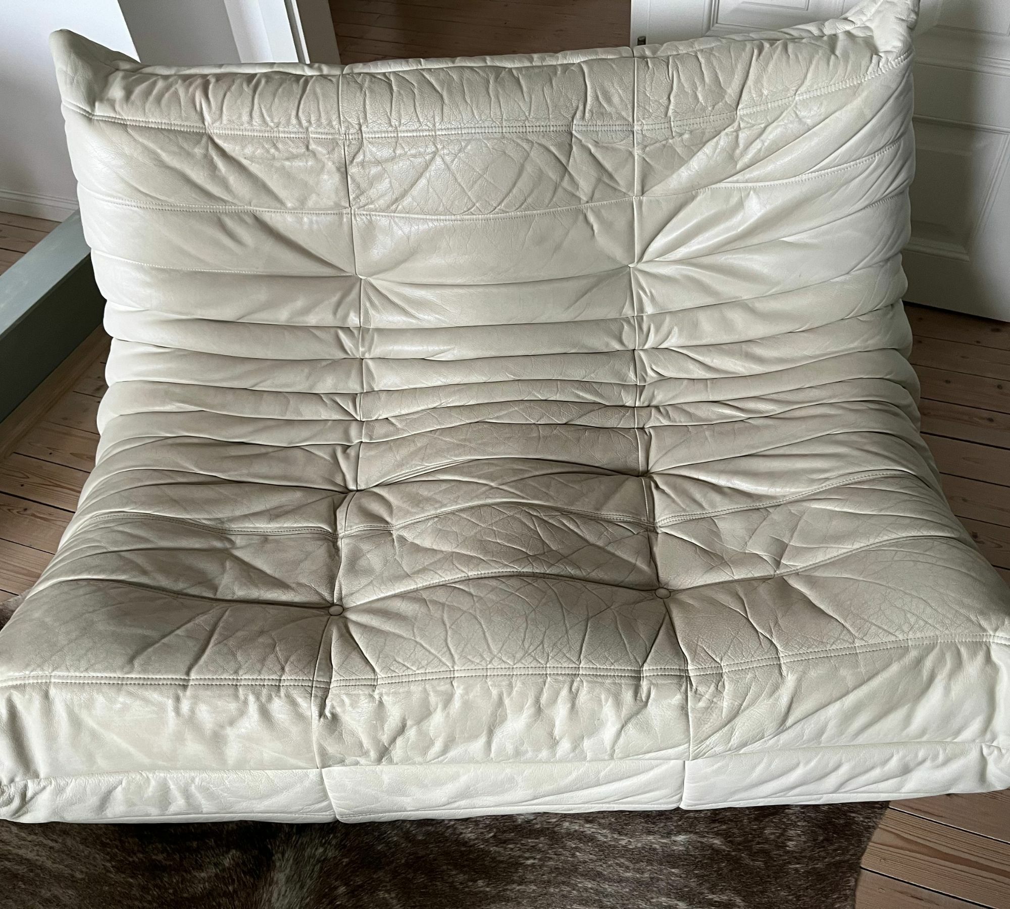 Togo Sofa 2-Sitzer & Sessel Leder Diva Blanc 5