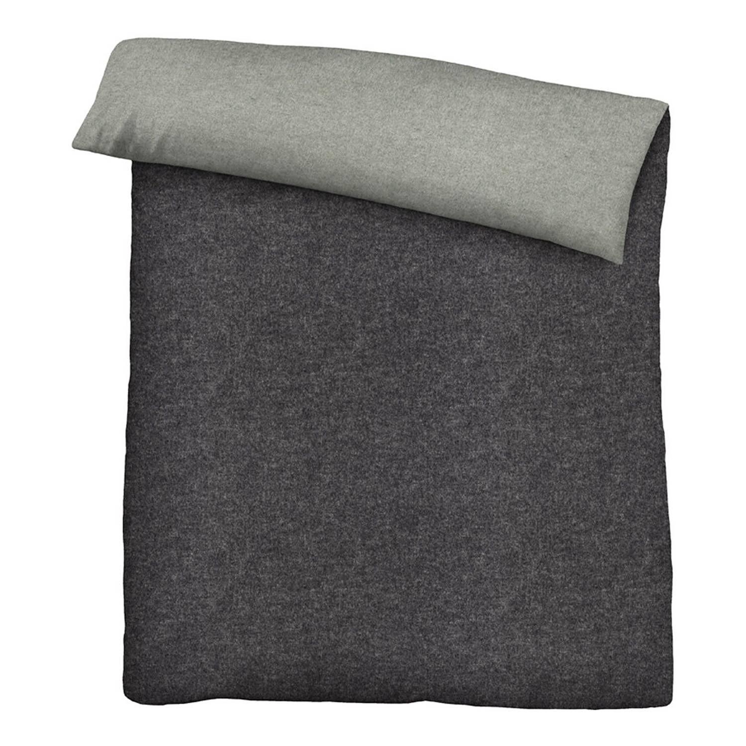 Careno Bettwäsche Baumwolle Grau 155x220cm Kissen 80x80cm 3