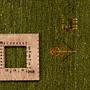 Rizbaf Gabbeh Carpet Wool Green 6