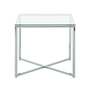 Beistelltisch Glas Metall Silber 2