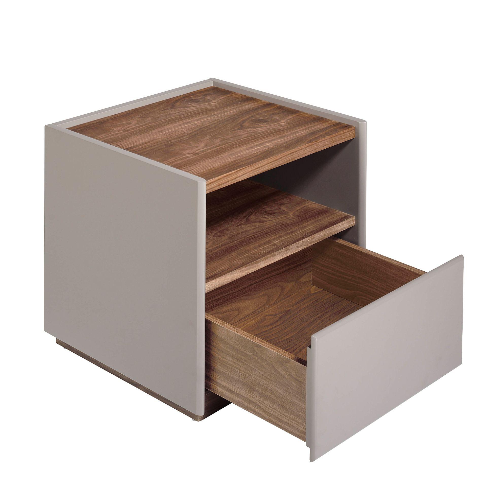 Beistelltisch Walnussfurnier Grau 5