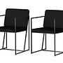 2x Richmond Esszimmerstuhl-Set Metall Samt Schwarz 0