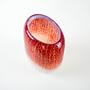 Vase Matte Glass White Red 1970s 4