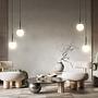 Pendelleuchte Basicform Typ J Milchglas Mischmetall 3