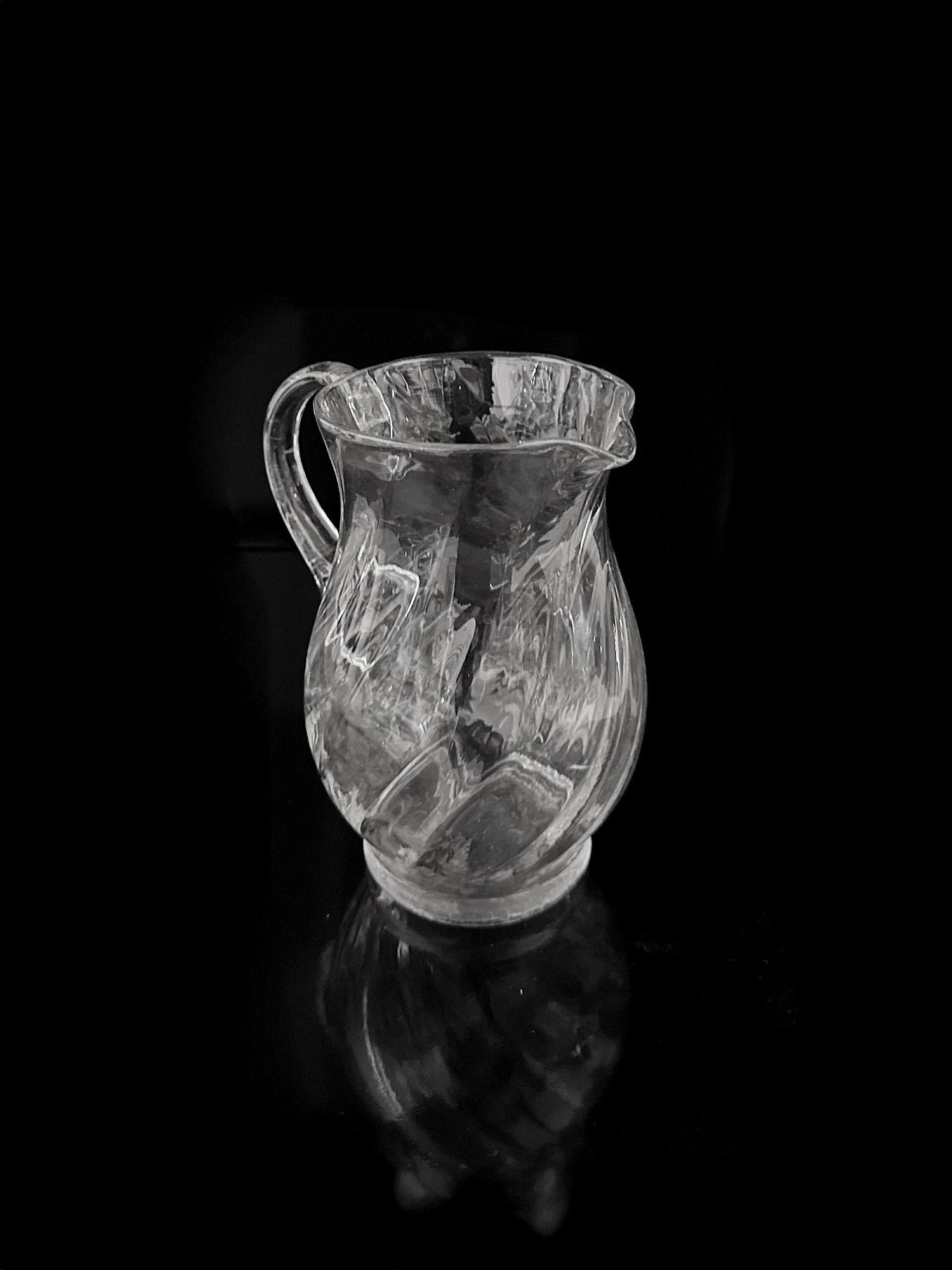 Mid-Century Modernist Wasserkrug Glas 1950er Jahre 2