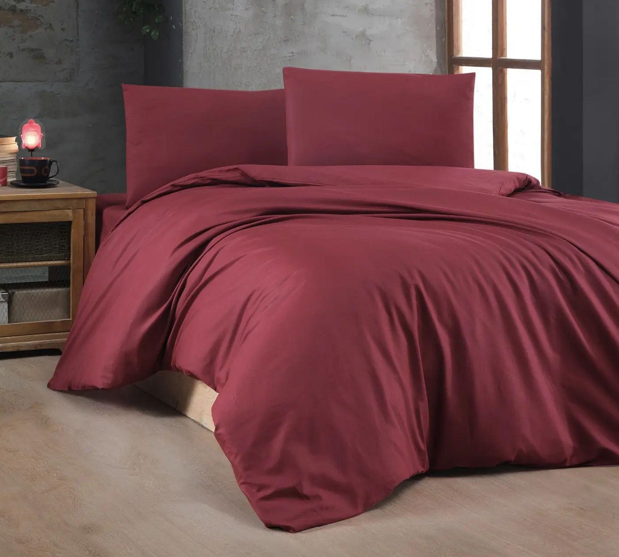 Bed & Pillowcase Cotton Brown 135cm x 200cm 0