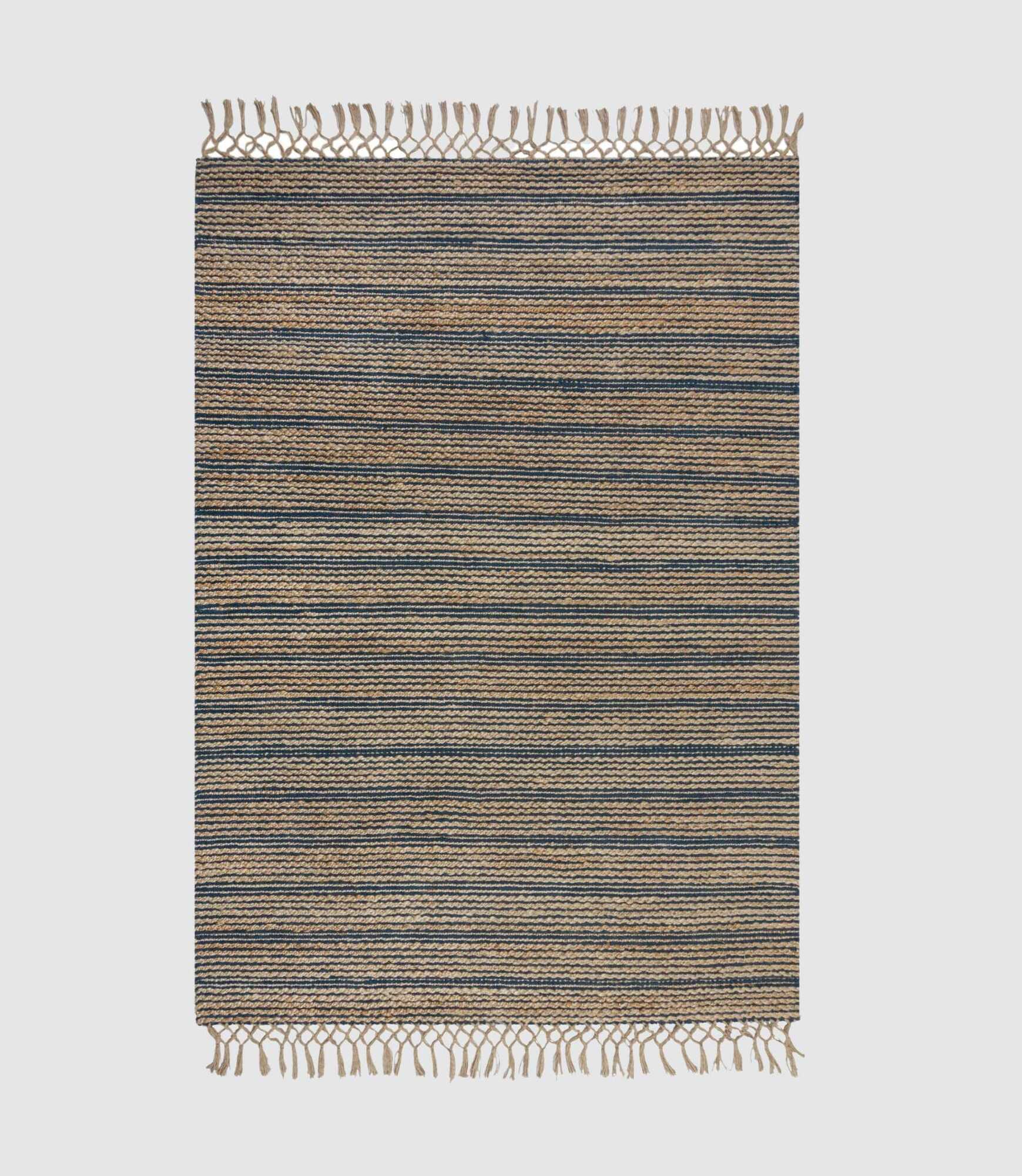 Jute-Chenille-Teppich Equinox Handgewebt Navy 160x230 1