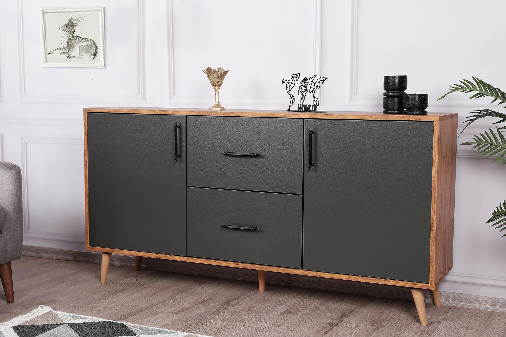 Cordoba Konsole Holzfurnier Anthrazit 2