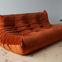 Togo Lounge Set 3-pc. Velvet Amber-Orange 2