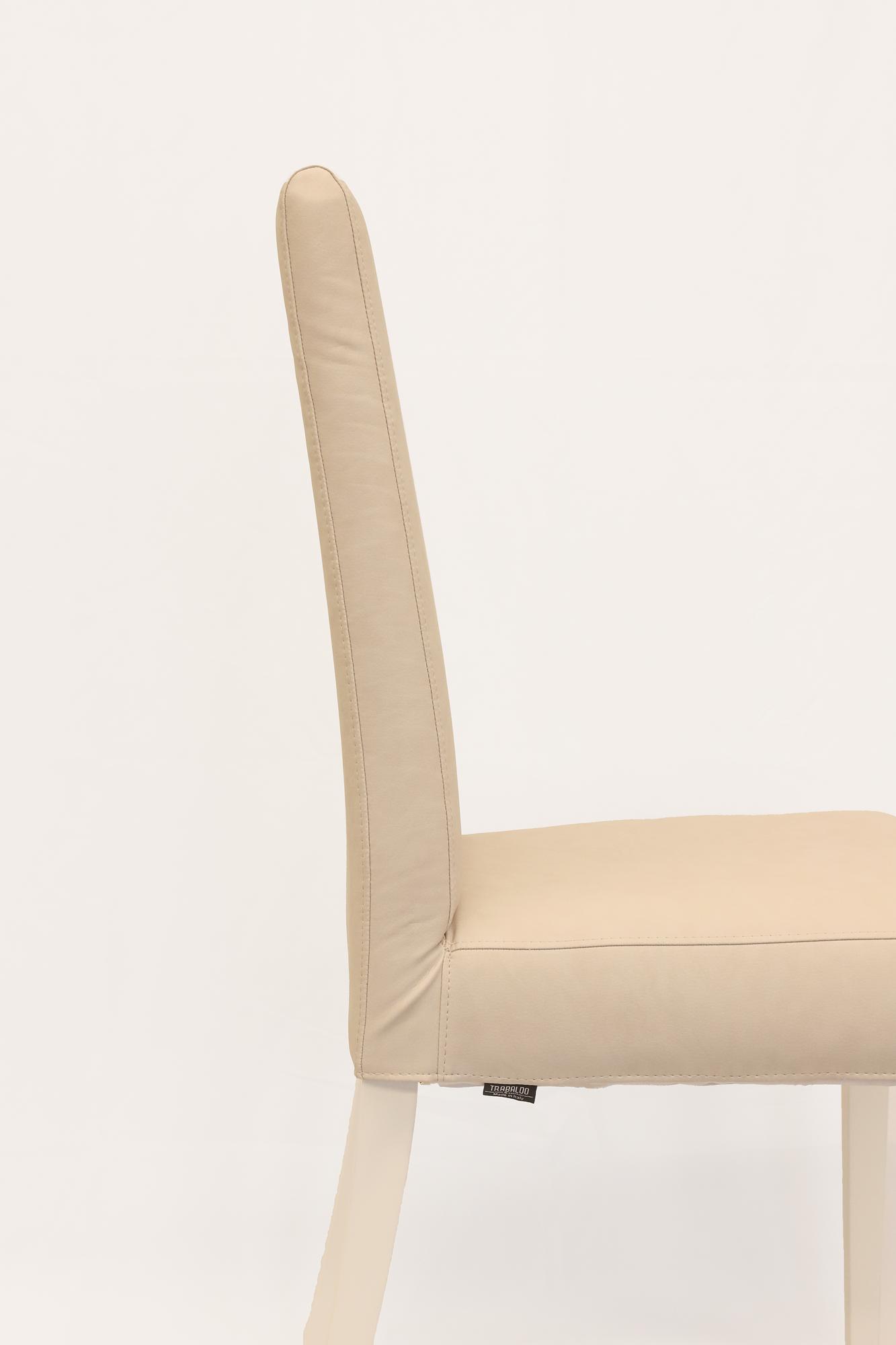 2x Teddy Dining Chair Faux Leather Wood White 4