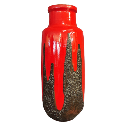 Vintage Fat Lava Vase Keramik Mehrfarbig  0