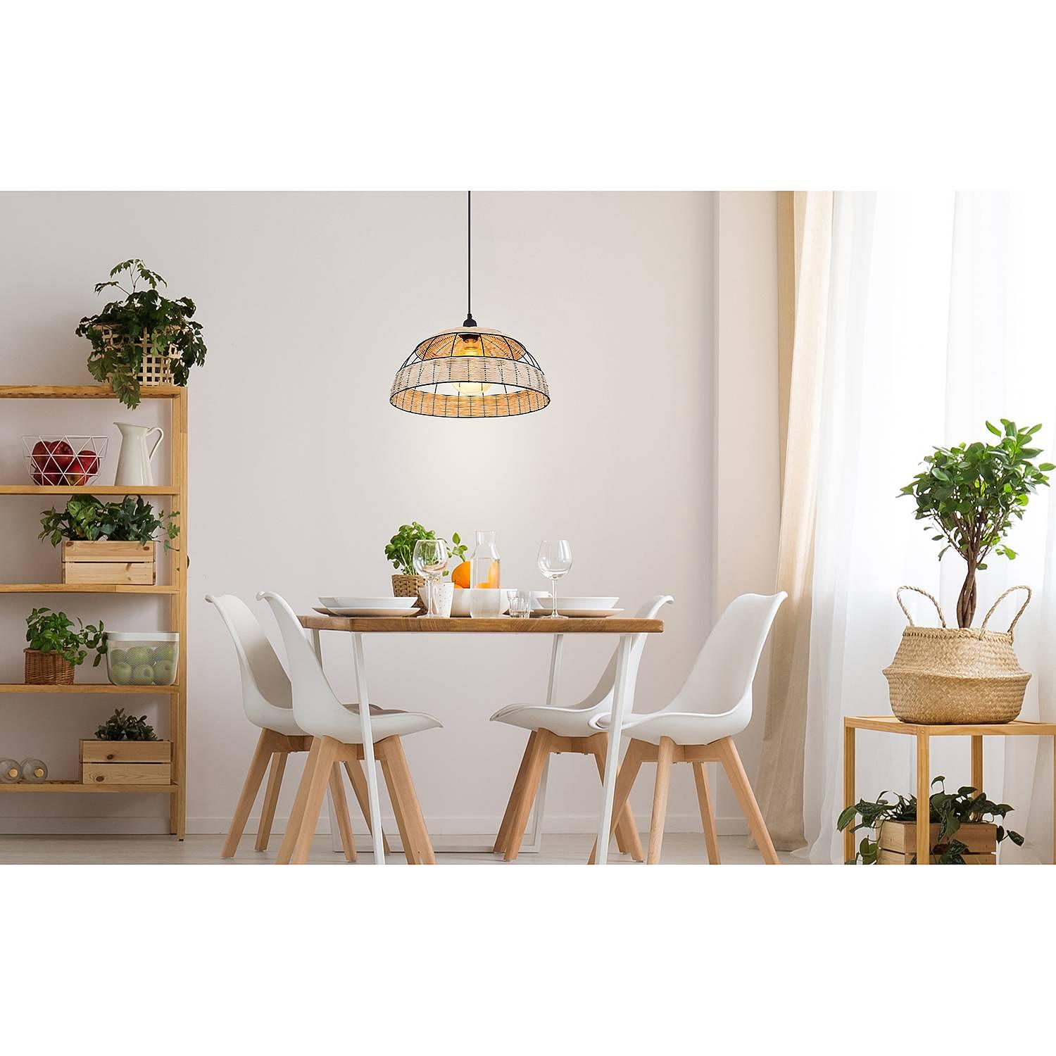 Pendant lamp Spot Rattan Iron 2