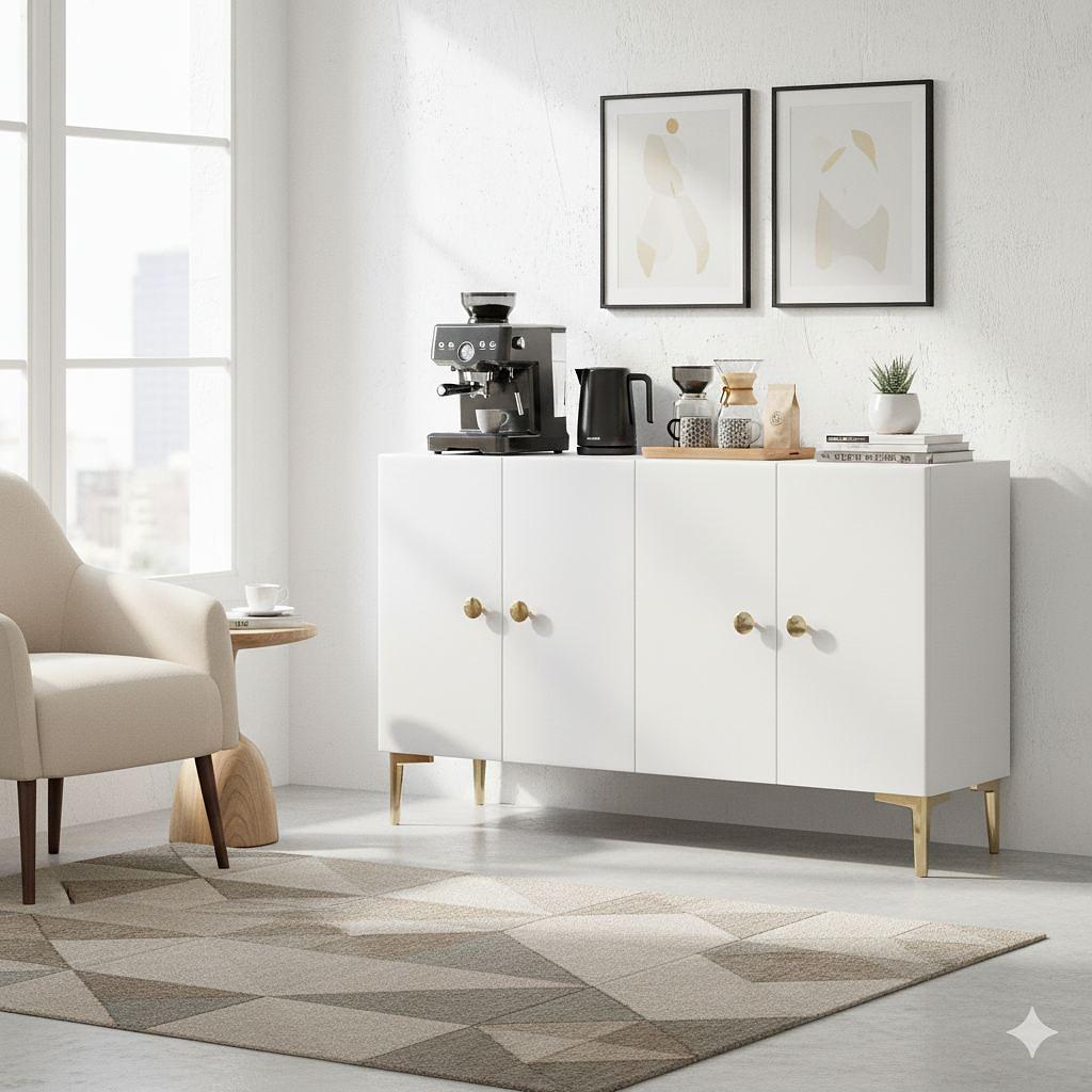 Simple 120 Sideboard Weiß Gold 3