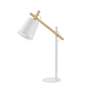 1-Flammige Tischleuchte Metall Holz Weiß 0