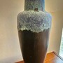 Vintage Vase Keramik Blau Grau 3