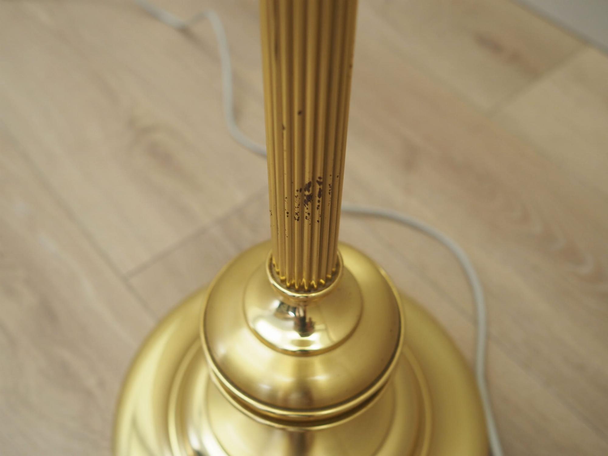 Vintage Stehlampe Metall Textil Gold 1970er Jahre  14