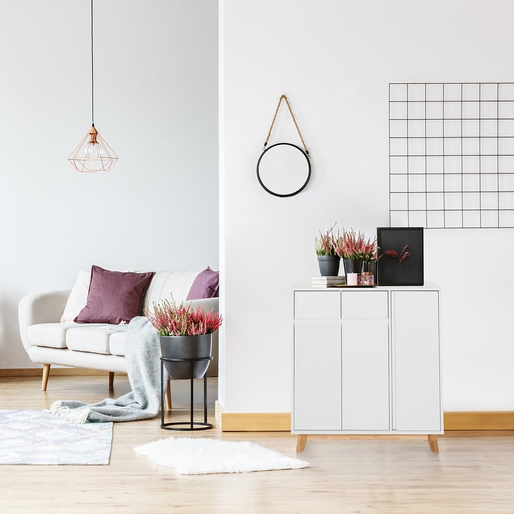 ESTHA Highboard Wood White 2